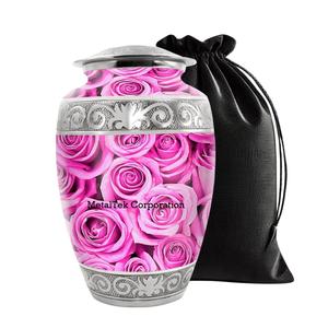 Urna Funeraria de Aluminio para Cenizas Humanas, Urna Grande para Adultos, Color Rosa, Urnas Funerarias Decorativas, Jarrones Conmemorativos, Urna Metálica para Entierro - Product Image 2