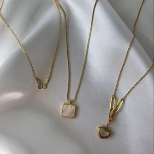 Collar con colgante de latón redondo de alta calidad, collar de acero inoxidable, venta al por mayor, envío rápido, joyería Popular - Product Image 1