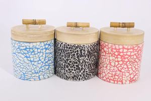 Tarro de bambú de lujo con arte de nácar y cáscara de huevo: perfecto para decoración del hogar, almacenamiento y embalaje de regalo Premium - Product Image 6