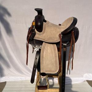 Ensemble de selle western en cuir haut de gamme avec motif Barrel Racing et arceau en bois |   Ensemble de fixation sans clou pour équipement d'équitation en acier inoxydable, façonné à la main - Product Image 4