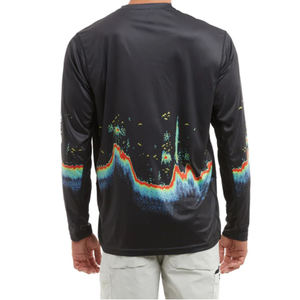 Custom Design Gray Long Sleeve Quick Dry Sublimation Fishing Hoodies Jersey UV Protect Best Fishing <b>Shirts</b> For <b>Men</b> - Product Image 3