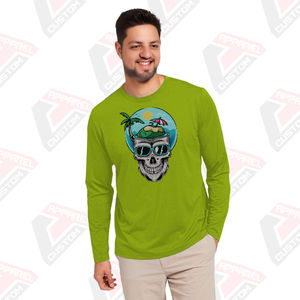 Heritage T-shirt en jersey de coton à manches longues pour homme Appliques de confort d'été écologiques disponibles Styles de velours côtelé batik denim - Product Image 1