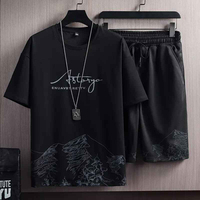 Conjunto de Camiseta y Pantalones Cortos de Verano para Hombre, Bordado Personalizado, 100% Algodón, Transpirable y Cómodo