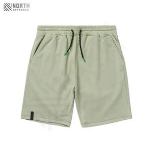 <b>Men's</b> Custom Fleece <b>Shorts</b> Wholesale Cotton Blend Casual Summer Style Solid Pattern Drawstring <b>Elastic</b> <b>Waistband</b> Side Pockets - Product Image 1