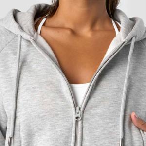 Sudadera con capucha recortada con cremallera a la moda para mujer: ligera y elegante, perfecta para ropa informal y capas Estilo Stich Premium Venta caliente - Product Image 1