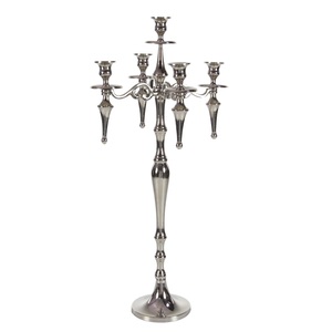 Candélabre moderne en argent pour décoration de mariage Centres de table Candélabres faits à la main d'hôtel de haute qualité pour centre de table à la maison - Product Image 1