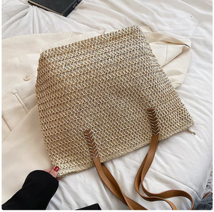 Bolsa de mimbre de ratán | Bolsa de compras | Cesta francesa Bolsa de cuerda de papel tejida Bolsas de playa de macramé de ganchillo Directo del proveedor indio - Product Image 2