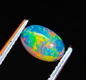 Piedra preciosa de cabujón de forma ovalada de ópalo etíope-Piedra suelta de juego de fuego pulida suave-Cabinas de ópalo para hacer joyas - Product Image 2