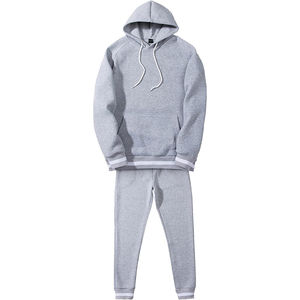 Pantalones de chándal informales de algodón personalizados para hombre, conjunto con capucha, ropa de calle holgada, chándal de moda Hip Hop estampado para la temporada de primavera - Product Image 1