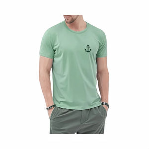 T-shirt à manches courtes et col rond confortable pour homme, 100% pur coton, taille ample, imprimé, décontracté - Product Image 3