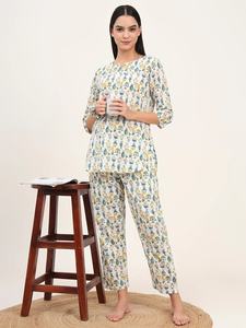 Conjunto de 2 Piezas de Verano para Mujer, Estampado Floral Étnico, Pantalones Cortos hasta el Tobillo, ODM, Ropa de Estar Ecológica, Kurta Pant - Product Image 5