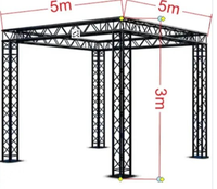 Structure de scène modulaire en aluminium blanc personnalisable à 4 points, capacité de charge 600 kg, pour éclairage et événements, idéale pour les concerts
