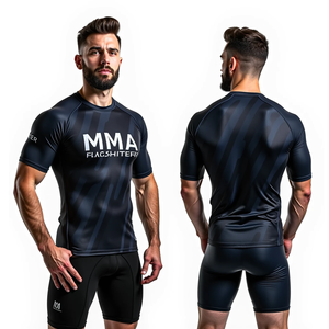 Rash Guard de compression durable avec conception personnalisée sublimée kimono de jiu jitsu MMA à manches complètes et courtes - Product Image 2