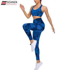 Conjunto de Yoga para mujer con logotipo personalizado de alta calidad, ropa deportiva transpirable, sujetador y mallas deportivas para gimnasio, ropa de Yoga Scrunch - Product Image 5