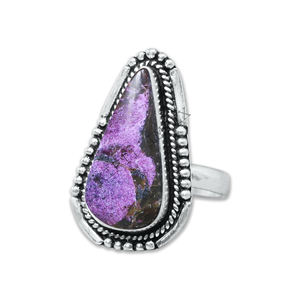 Anillo Clásico de Plata de Ley 925 de Calidad Increíble con Gema Natural de Estatíto en Forma de Pera con Engaste de Bisel, Joyería Fina para Fiesta - Product Image 1