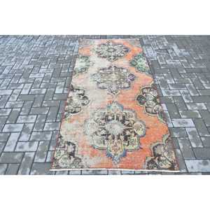 พรมตุรกีขนาด 3.3x7.1 ฟุต, พรม, พรมสีส้มไล่เฉด, พรมขนสัตว์ - Product Image 1
