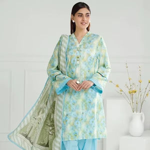 2025 meilleure vente Shalwar Kameez robes décontractées pour femmes avec 100% Pure Lawn Dupatta nouveau Design lavable Kameez OEM ODM disponible - Product Image 1