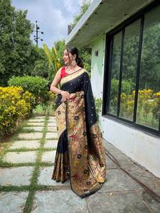 SAREE EN SOIE PAITHANI AVEC BELLE BORDURE TRADITIONNELLE PAITHANI ET MOTIF UNIQUE - Product Image 6