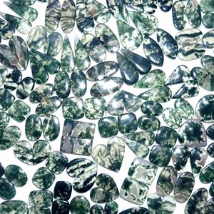 Par de piedras preciosas de ágata de musgo de cuarzo verde Natural de gran calidad disponibles en forma y tamaño mezclados para la fabricación de joyas - Product Image 6