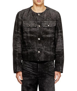 Wholesale Custom Work Cropped Bomber <b>Jacket</b> Mens Vintage Casual Coat Solid <b>Jackets</b> Custom Logo Denim <b>Jacket</b> For Men - Product Image 1