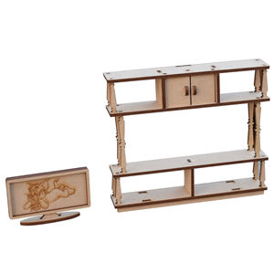 Laser Cut Miniature Double Sideboard With Working <b>Drawers</b> and Doors Doll House Furniture <b>Storage</b> Cabinet for Kitchen - Product Image 3