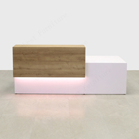 Chine Custom Stone Store Bureau de détail Comptoir de réception Petit bureau de réception à lumière LED