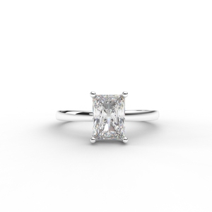 Bague de fiançailles solitaire en diamant de laboratoire taille radiant certifié IGI en or blanc/rose et or jaune 9 carats - Product Image 6