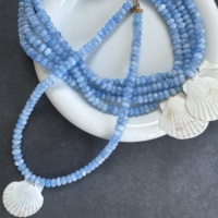 Collier de perles en pierre naturelle côtière Pastel à faible MOQ, avec coquillage cauris et pendentif poisson plaqué or océanique, bijoux pour femme en pierres précieuses, idéal pour un cadeau
