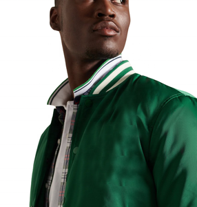 Veste de baseball pour homme de qualité supérieure, en satin de soie haut de gamme, imperméable, réversible, devant léger, tissu tricoté respirant, taille plus - Product Image 2