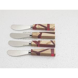 Juego de cubiertos con mango de resina marrón y azul Cubiertos Recién llegados Juego de cubiertos para el hogar Mango de resina de acero inoxidable Juego de superventas - Product Image 4