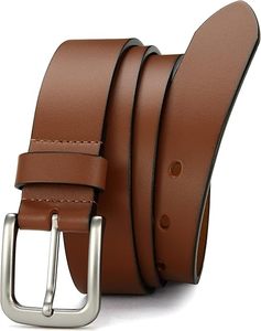 Ceinture en cuir véritable de vachette fendue pour femme avec boucle ardillon en alliage, style vintage, ceintures en cuir pour homme, produit de haute qualité - Product Image 1