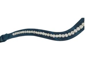 Bandeau de tête pour cheval en cuir portable de haute qualité, en cristal argenté, confortable, meilleur prix, modèle international Rub 7860B - Product Image 3