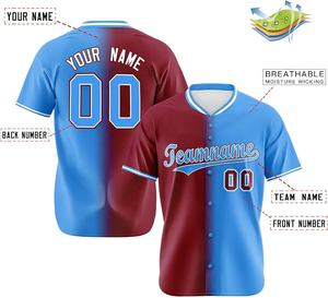 Camiseta de Béisbol Deportiva con Diseño Sublimado en Degradado, Camisetas de Béisbol Personalizadas, Estilo con Botones Completos - Product Image 4