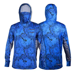 Design your own custom uv tournament protection long sleeve shirts sublimated fishing jerseys