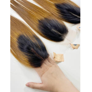 Pedido personalizado Delgado HD Cierre de encaje Pelucas frontales transparentes Tupés Trama DE LA PIEL Remy Todo color Longitud Cabello vietnamita crudo - Product Image 2