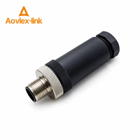 Connecteur M12 personnalisé pour câblage sur site, Profibus 4 broches mâle droit, fiche de câblage M12, connecteur M12 code D