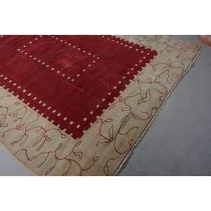 พรมปูพื้นขนาดกลางแบบตุรกีโบราณเป็นมิตรต่อสิ่งแวดล้อมขนาด5.6x6.7ฟุตพรมปูพื้นขนสัตว์สีเบจทรงสี่เหลี่ยมผืนผ้าดีไซน์แบบเย็บปะติด - Product Image 2