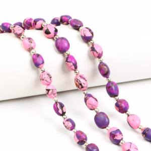 Perles de turquoise Mohave rose, pépites, 6x8-8x10mm, perles de pierres précieuses lisses pour la fabrication de bijoux, brin de perles de turquoise Mohave, 8 pouces, en vrac - Product Image 5