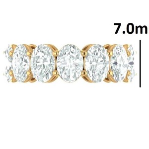 แหวนเพชรทรงรีรูปไข่ IGI Certified ประดับเพชรแบบ Eternity Band ทอง 18K สำหรับงานแต่งงานและวันครบรอบ - Product Image 4