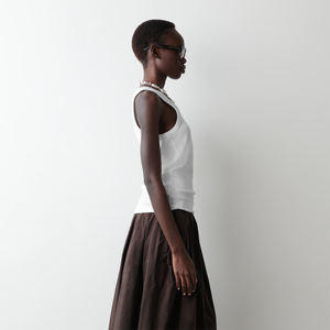 Camiseta sin mangas para mujer, Color blanco, sin mangas, cuello redondo, entrenamiento, ajustada, longitud Regular, gimnasio, Fitness, camisetas sin mangas acanaladas para mujer - Product Image 3