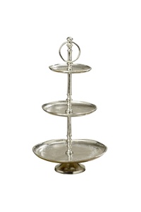 Best Class Nickel-Plated Aluminium Cake Stand Stylish Hammered Metal <strong>Cast</strong> for Birthday Wedding Anniversary Parties Cake <strong>Tools</strong> - Product Image 2