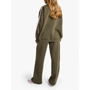 Ensemble de survêtement élégant pour femmes, 2 pièces assorties, pantalon de jogging et haut ample, tenue décontractée en molleton - Product Image 5