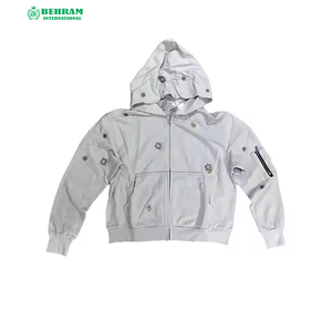 Sweat à capuche zippé ample et carré en molleton/éponge française 500 g/m², délavé à l'acide, effet vieilli, de luxe, 100 % coton, fabriqué sur mesure - Product Image 4