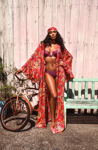Robe de plage à manches à volants, vêtements de plage pour femmes, vêtements de plage multicolores, robes pour femmes - Product Image 3