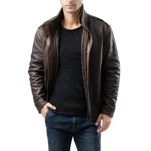 Most Popular High Quality Custom <b>Men's</b> Coated Leather <b>Jackets</b> Stand Collar Front Logo Vintage Hooded <b>Linen</b> Lining DDP Shipping - Product Image 2