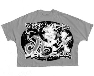 Camiseta personalizada Vintage de algodón peinado serigrafiada Boxy Fit, ropa de calle, camiseta de lujo de buena calidad - Product Image 1