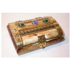 Caja de forma única para almacenamiento de joyas, diseño múltiple, embalaje de joyería de madera de la India - Product Image 2