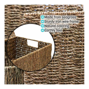 ตะกร้าหวายสานด้วยมือขนาดใหญ่พร้อมที่จับไม้ดีไซน์อเนกประสงค์เป็นมิตรกับสิ่งแวดล้อมบริการปรับแต่งตามต้องการ - Product Image 5