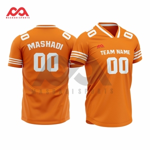 Maillot de football américain sublimé à manches courtes et col en V Uniformes de football des équipes de clubs d'adultes et de jeunes avec logo brodé - Product Image 1