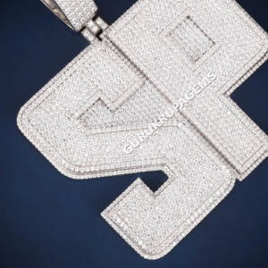 Venta caliente Hip Hop colgante lujoso personalizado 925 plata esterlina corte redondo Moissanite diamante joyería - Product Image 3